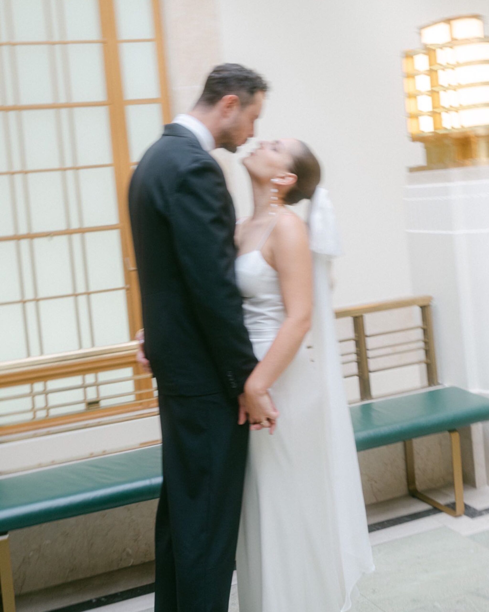 Couple on their wedding day in London, UK Hackney Hall. Photo taken by London Wedding Photographer, Pia Bacino